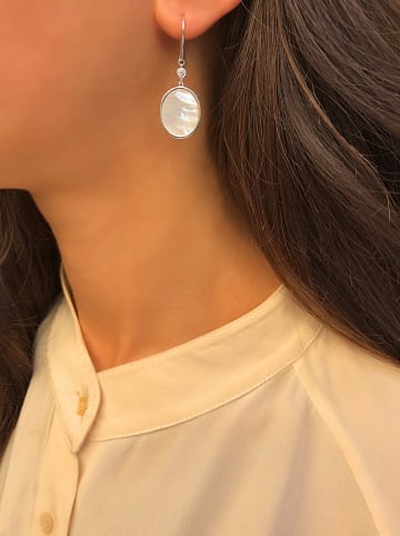 Taboo Verzilverde oorhangers met edelstenen