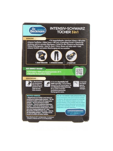 Dr. Beckmann 6er-Set: 3in1-Farbtücher "Intensiv-Schwarz", 6 x 8 Stück