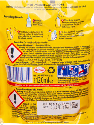 Pril 9er-Set: Handspülmittel-Konzentrat ''Mix & Clean'', je 120 ml
