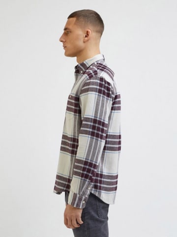 Lee Hemd - Regular fit - in Grau/ Bordeaux