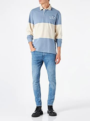 Lee Koszulka polo w kolorze błękitno-białym