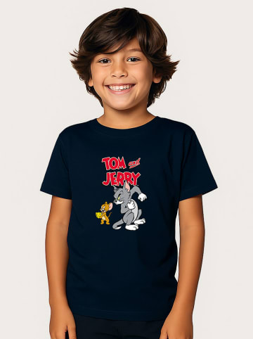 WOOOP Koszulka "Tom and Jerry Cheese Graphic" w kolorze granatowym