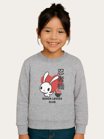 WOOOP Sweatshirt "Ramen Lovers Club Bunny" in Grau