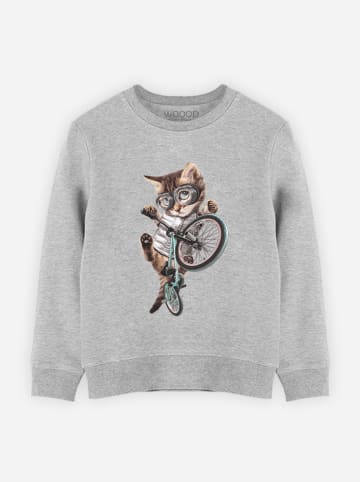 WOOOP Sweatshirt "BMX Cat" in Grau