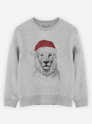 WOOOP Sweatshirt "Santa Lion" in Grau
