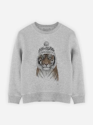 WOOOP Sweatshirt "Siberian Tiger" in Grau