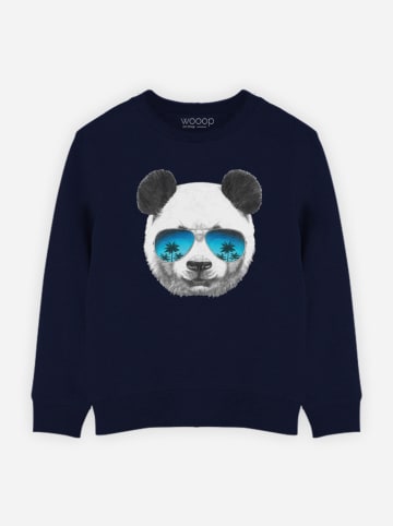 WOOOP Sweatshirt "Panda Sunglasses" in Dunkelblau