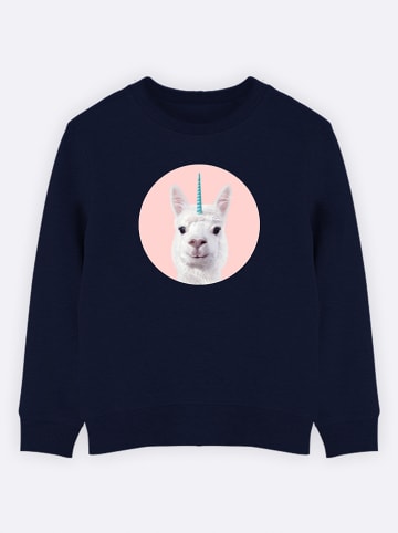 WOOOP Sweatshirt "Alpaca unicorn" in Dunkelblau