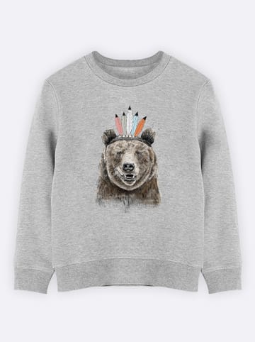 WOOOP Sweatshirt "Festival Bear" in Grau