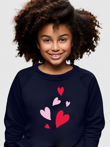 WOOOP Sweatshirt "Back many hearts" in Dunkelblau