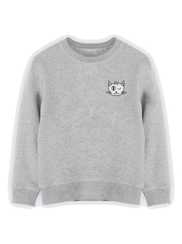 WOOOP Sweatshirt "Chat clin doeil"" in Grau