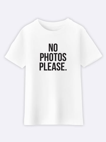 WOOOP Shirt "No photos please" in Weiß