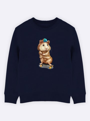 WOOOP Sweatshirt "Skateboard Hamster" in Dunkelblau