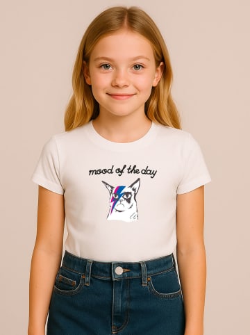 WOOOP Shirt "Mood of the day cat" in Weiß