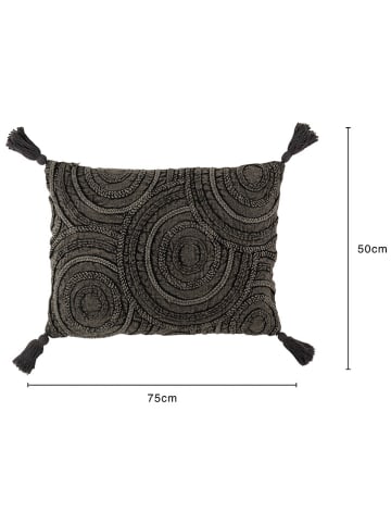 J Line Kissen ''Kreise'' in Schwarz - (L)50 x (B)75 cm