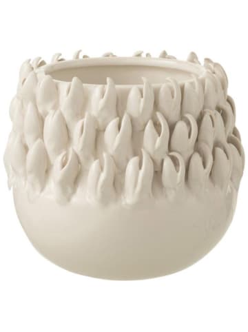 J Line Osłonka "Ibiza" w kolorze białym na doniczkę - wys. 14,5 x Ø 15,5 cm