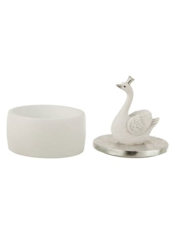 J Line Pojemnik w kolorze srebrno-białym - wys. 12 x Ø 8 cm