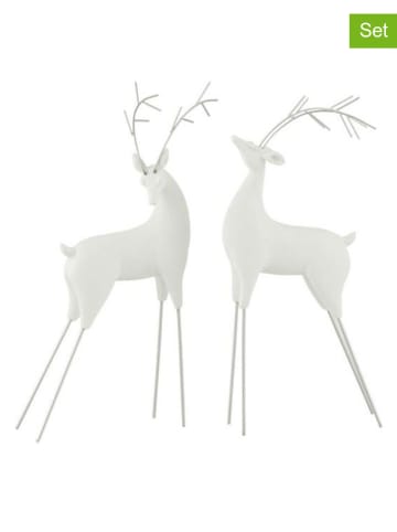 J Line Figurki dekoracyjne (2 szt.) w kolorze białym - wys. 27 cm