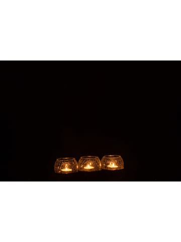 J Line 3er-Set: Windlichter in Silber - (H)9 x Ø 27 cm