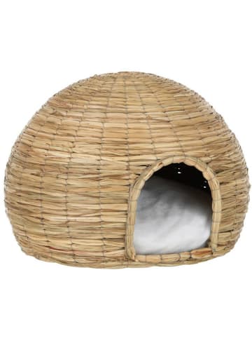 J Line Koszyk "Yumi" w kolorze jasnobrązowo-białym dla kota - wys. 35 x Ø 46 cm