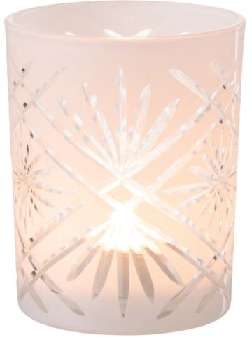 J Line Windlicht "Santorini" in Weiß - (H)12,5 x Ø 10 cm