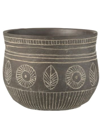 J Line Osłonka "Fresco L" w kolorze szarym na doniczkę - 19 x Ø 23,5 cm