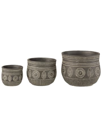 J Line Osłonka "Fresco L" w kolorze szarym na doniczkę - 19 x Ø 23,5 cm