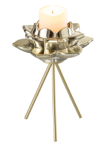 J Line Świecznik w kolorze złotym - wys. 21 x Ø 14,5 cm