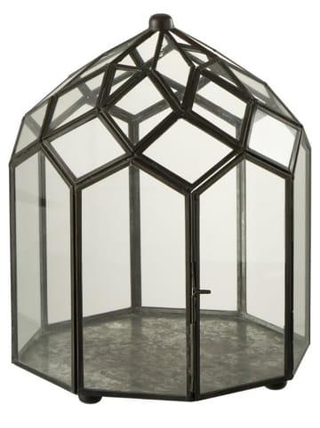 J Line Laterne in Transparent/ Schwarz - (B)23 x (H)30 cm