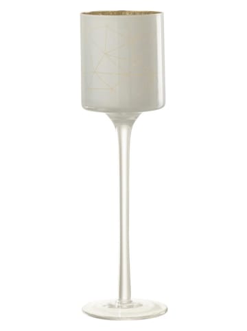 J Line Teelichthalter in Weiß/ Gold - (H)25 x Ø 7 cm