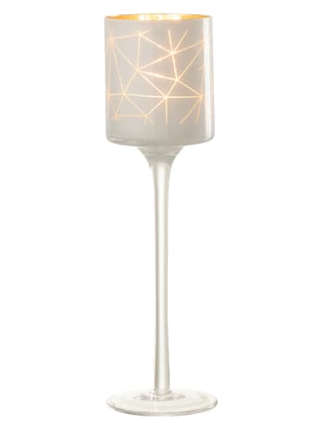 J Line Świecznik w kolorze złoto-białym - wys. 25 x Ø 7 cm