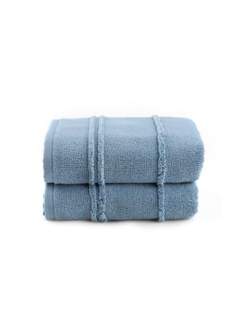 Colourful Cotton 2-delige set: badhanddoeken "Arden" blauw