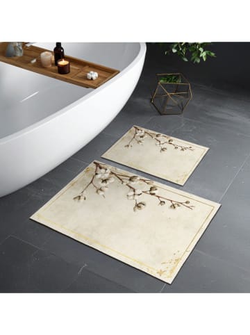 Colourful Cotton 2-delige set: badmatten crème