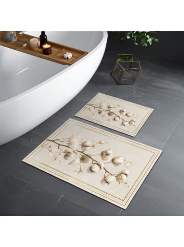 Colourful Cotton 2-delige set: badmatten crème