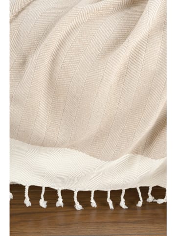 Colourful Cotton Plaid "Baliksirti" in Beige/ Creme