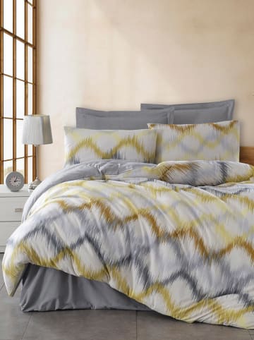 Colourful Cotton Bettwäsche-Set "Beat" in Grau/ Gelb