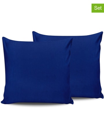 Elizabed 2-delige set: renforcé kussenhoezen donkerblauw