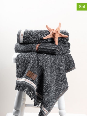 Colourful Cotton 3er-Set: Handtücher in Anthrazit