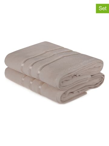 Colourful Cotton 2-delige set: badhanddoeken "Dolce" beige