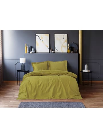 Colourful Cotton Satin-Bettwäsche-Set "Elegant" in Khaki