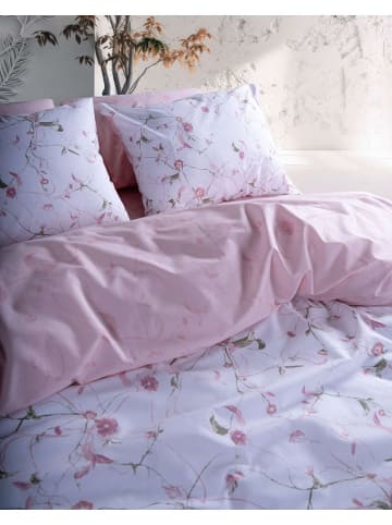 Colourful Cotton Komplet pościeli renforcé "Lima" w kolorze biało-jasnoróżowym