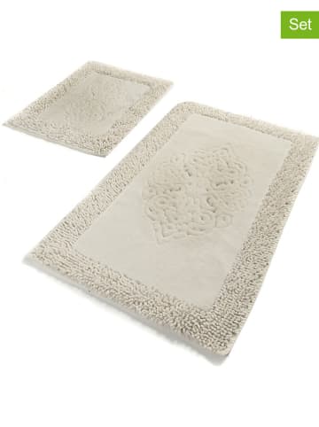 Colourful Cotton 2er-Set: Badvorleger "Piante" in Creme