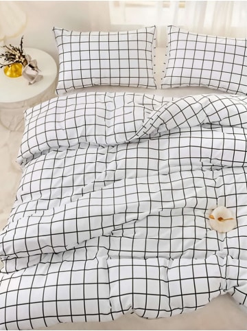 Colourful Cotton Beddengoedset "Pled" wit/zwart