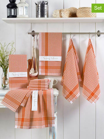 Colourful Cotton 10-delige set: theedoeken oranje