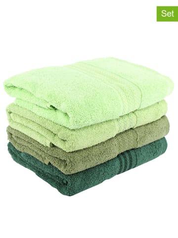 Sweet Home 4-delige handdoekenset "Rainbow" groen