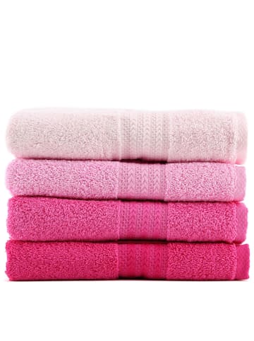 Sweet Home 4-delige handdoekenset "Rainbow" roze