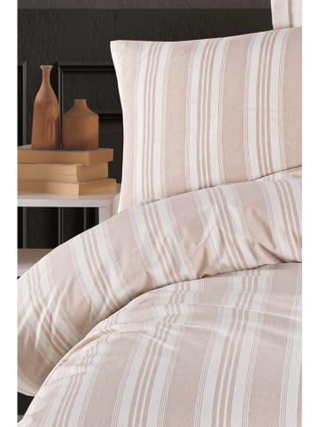Colourful Cotton Bettwäsche-Set "Soft Line" in Weiß/ Beige