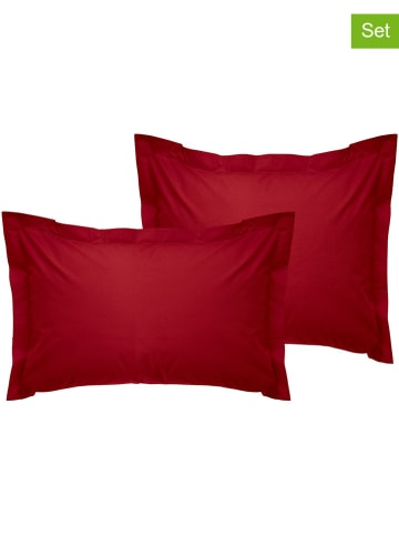 Colourful Cotton 2-delige set: renforcé kussenhoezen bordeaux