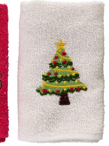 Colourful Cotton 3er-Set: Handtücher in Weiß/ Rot/ Grün