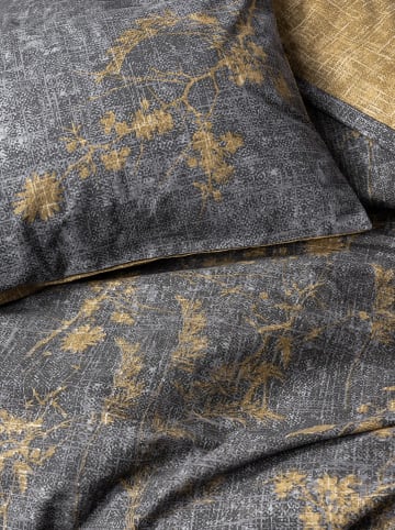 Colourful Cotton Komplet pościeli renforcé "Yadawa" w kolorze szaro-musztardowym